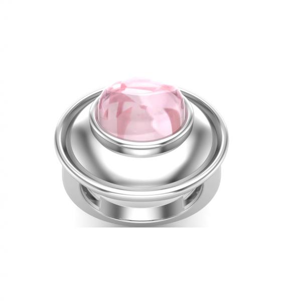 Bague quartz rose argent Malaga